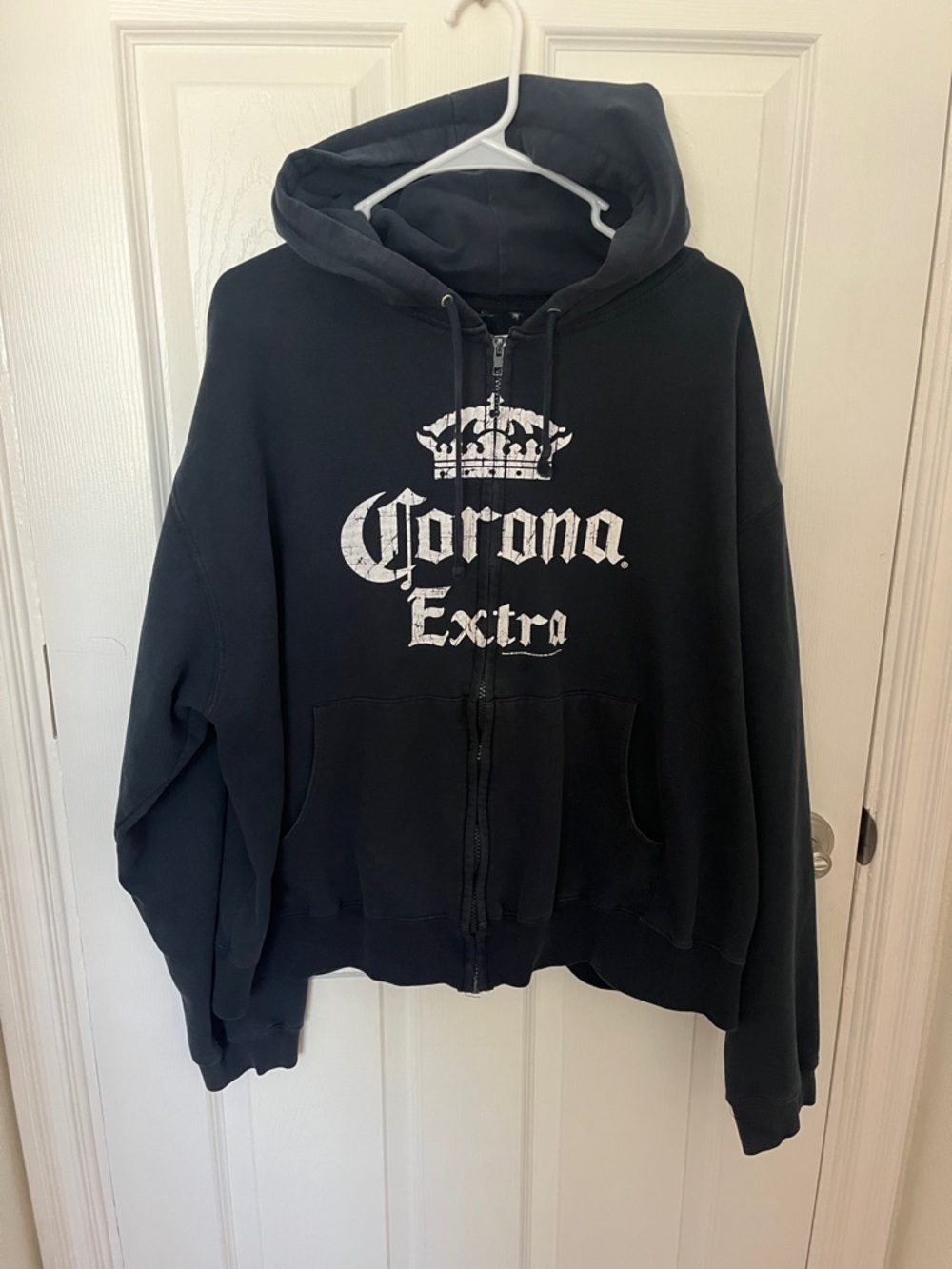 Corona Dark Blue Hoodie with White Logo